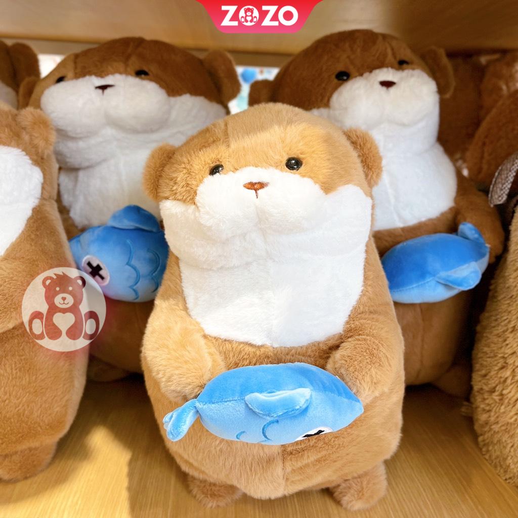 Rái cá bông mini ôm cá xinh xắn