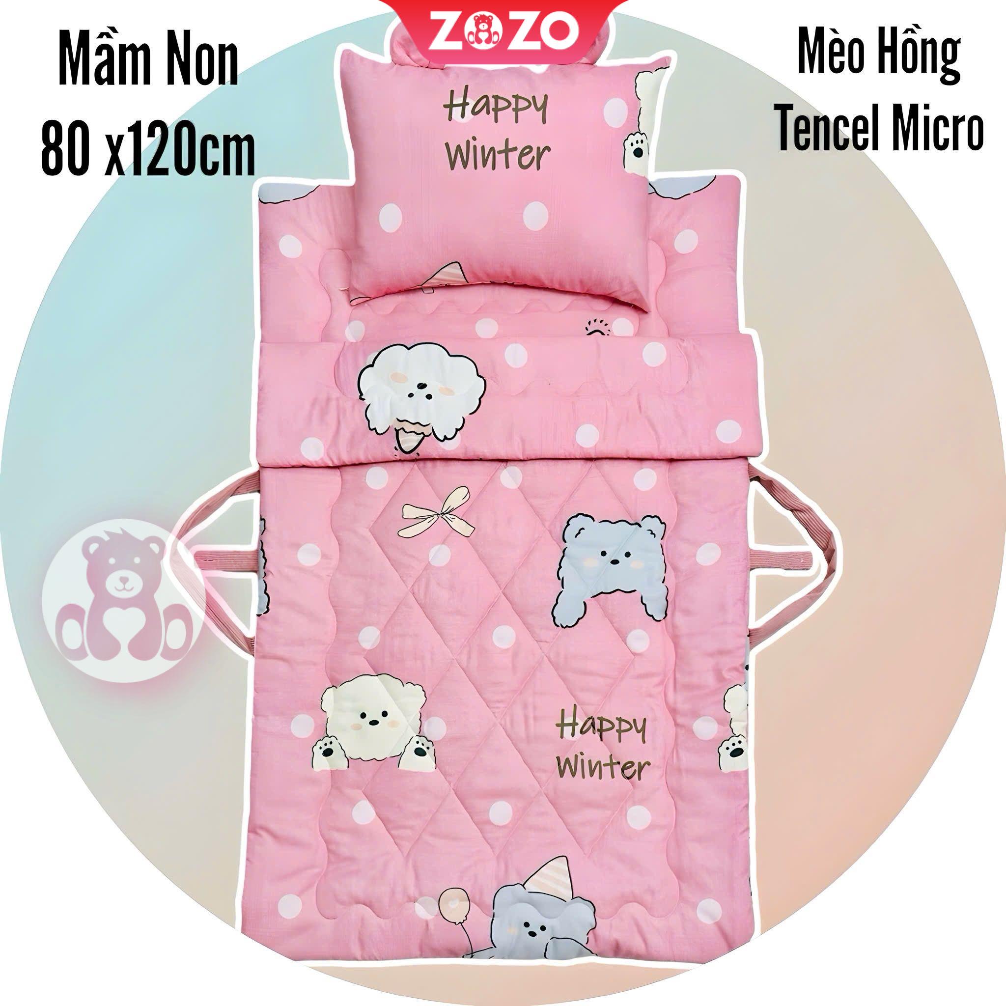 Bộ chăn gối học sinh may logo lớp học