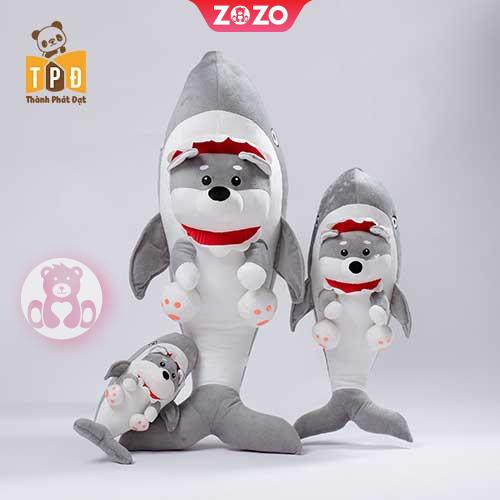 Gấu bông chó Husky mặc đồ cá mập