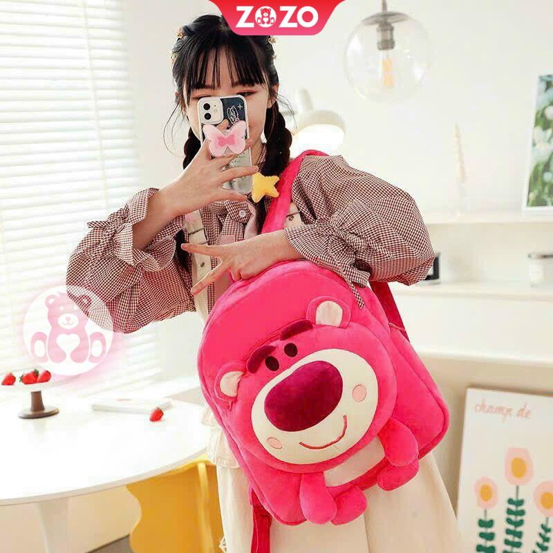 Balo gấu hồng đáng yêu siêu cute