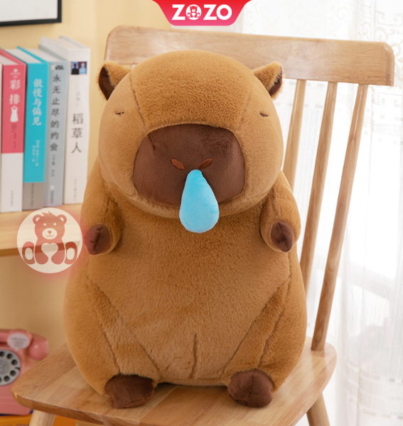 Gấu bông Capybara nâu mũi rút mềm mại