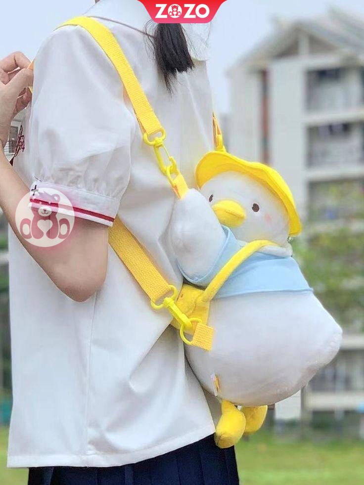 Balo vịt bông đeo túi nhỏ xinh