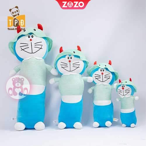 Gấu bông Doraemon mặc áo kẻ sọc