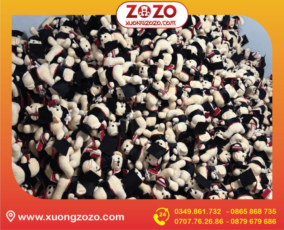 Xưởng gia công sản xuất thú bông theo yêu cầu từ A-Z 1 may gau tot nghiep theo yeu cau 06