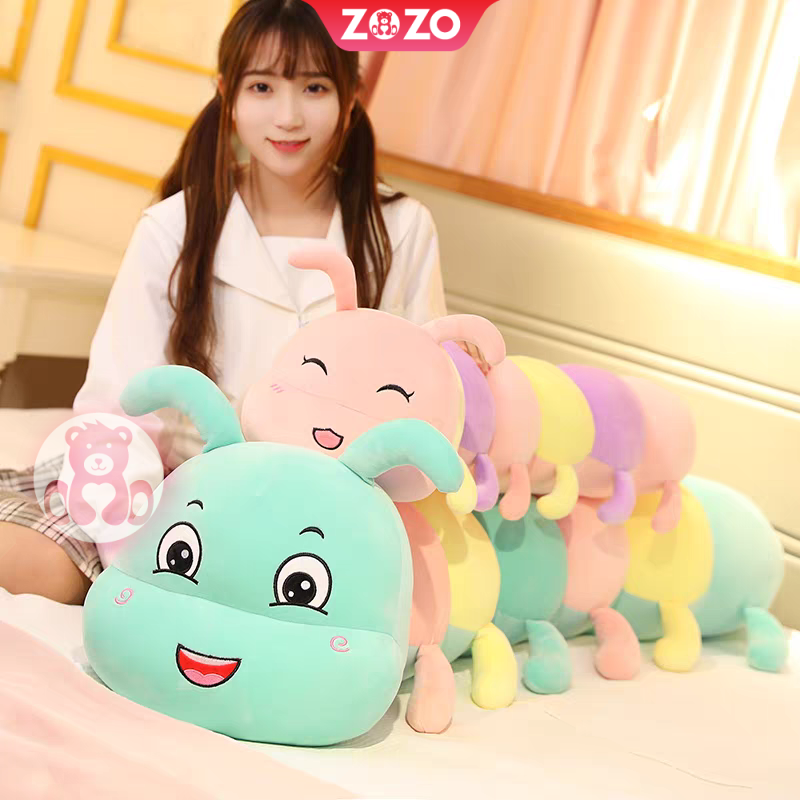 Gối ôm sâu bảy màu đáng yêu