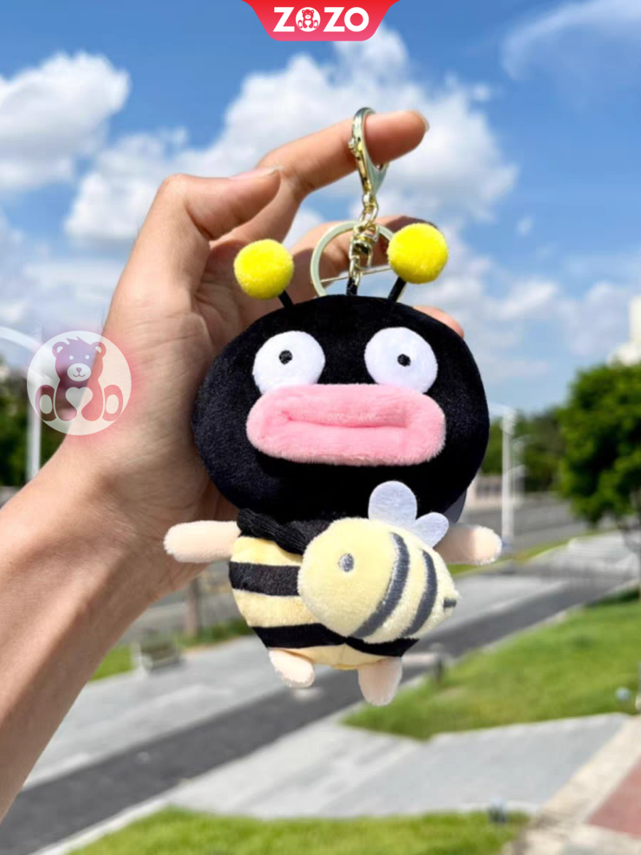 Móc khóa ong mặt đen mini