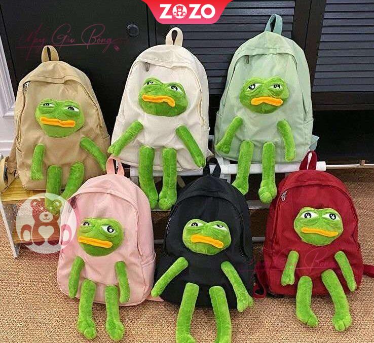 Balo ếch xanh bông dễ thương 2 Balo gấu bông ếch xanh Cute
