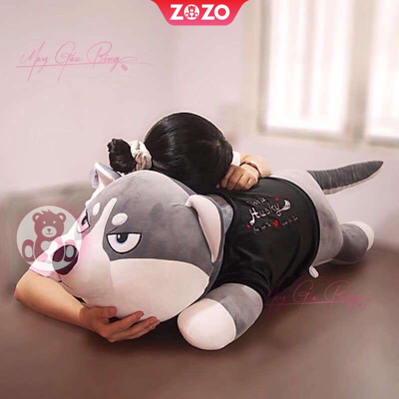 Chó bông Husky baby mặc áo hoodie 3 Chó Bông Husky Baby lông mịn ngồi mặc áo Hoodie