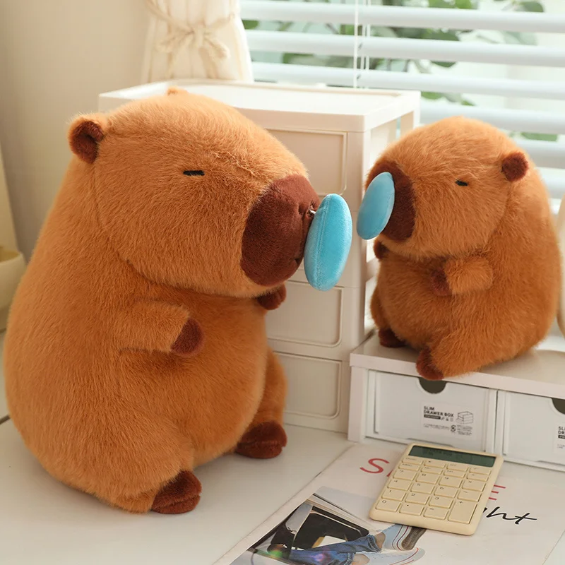 Gấu bông Capybara nâu mũi rút mềm mại 3 Gấu bông Capybara màu nâu (Mũi rút)
