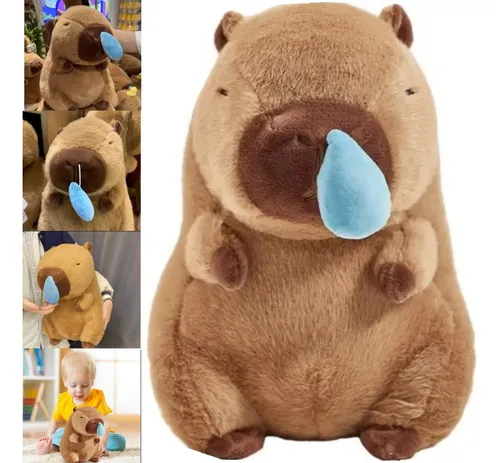 Gấu bông Capybara nâu mũi rút mềm mại 2 Gấu bông Capybara màu nâu (Mũi rút)