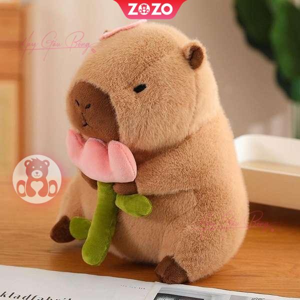 Gấu Bông Capybara ôm hoa