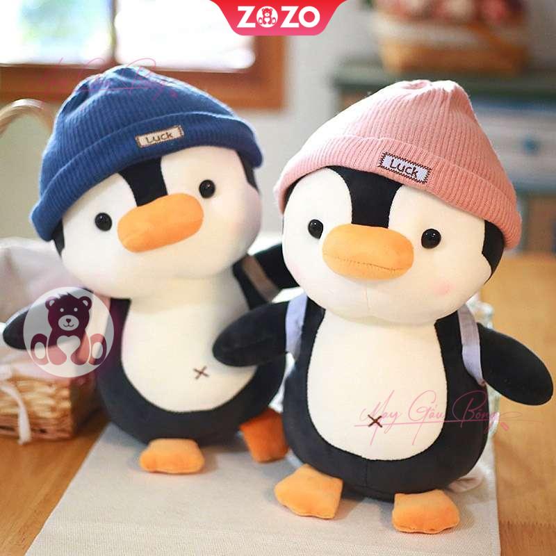 Gấu bông chim cánh cụt đeo balo mini 2 Gấu bông Chim Cánh Cụt Mang balo