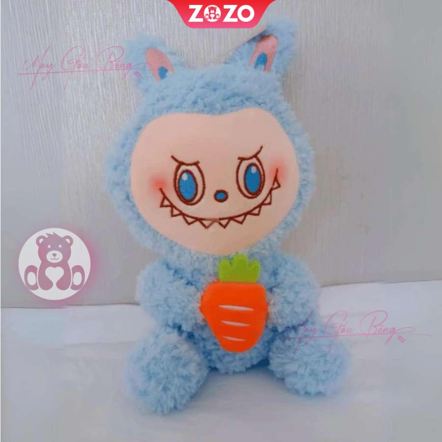 Gấu bông Labubu lông xù cầm cà rốt 3 Gấu Bông Labubu lông xù giữ cà rốt
