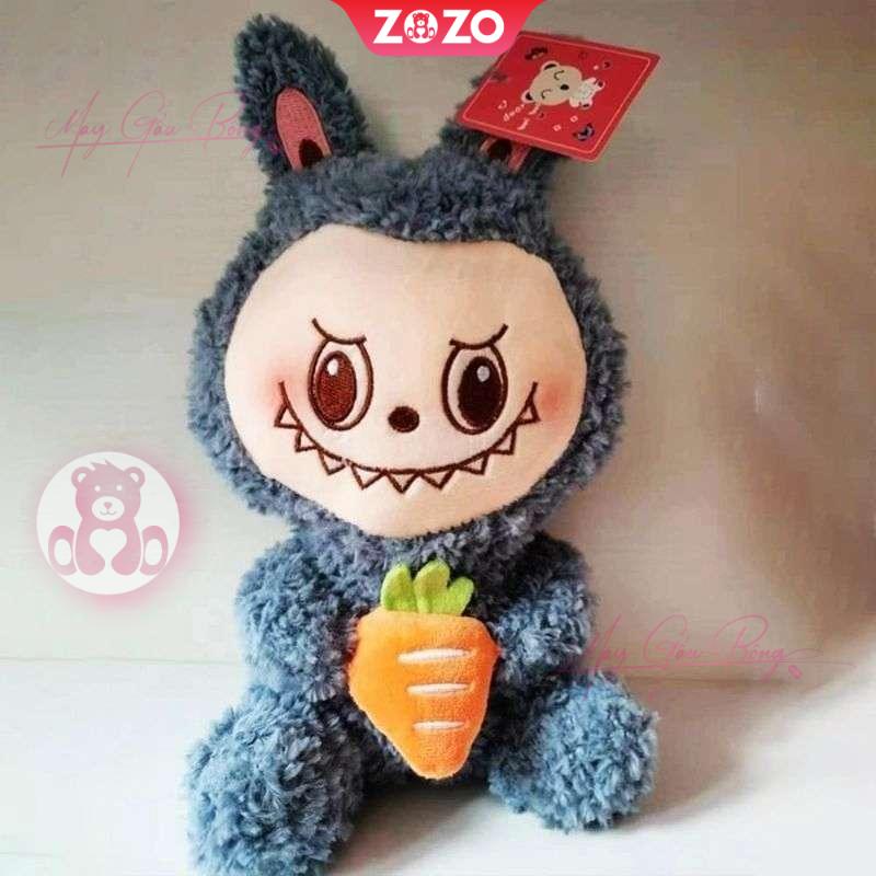 Gấu bông Labubu lông xù cầm cà rốt 4 Gấu Bông Labubu lông xù giữ cà rốt