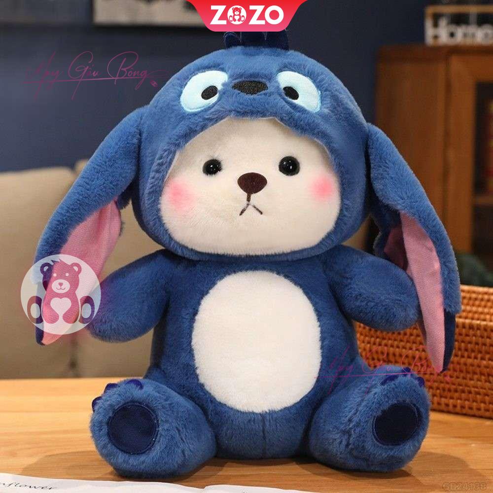 Gấu bông Lena nằm cosplay Stitch xanh 5 Gấu Bông Lena nằm cosplay Stitch