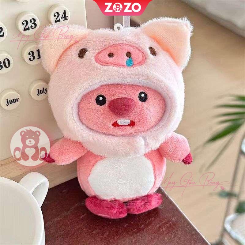 Gấu bông Loopy đội mũ heo con ngộ nghĩnh 3 Gấu Bông Loopy đôi mũ heo con dễ thương