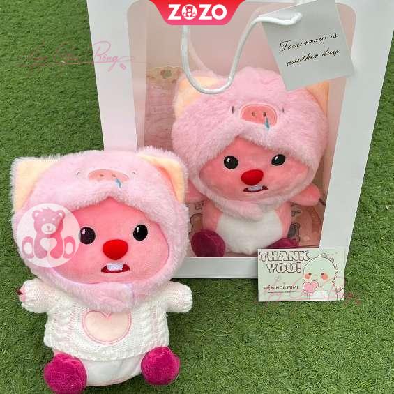 Gấu bông Loopy đội mũ heo con ngộ nghĩnh 4 Gấu Bông Loopy đôi mũ heo con dễ thương
