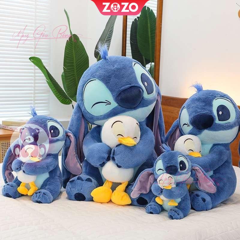 Gấu bông Stitch ôm vịt trắng đáng yêu 2 Gấu Bông Stitch xanh ôm Vịt Trắng
