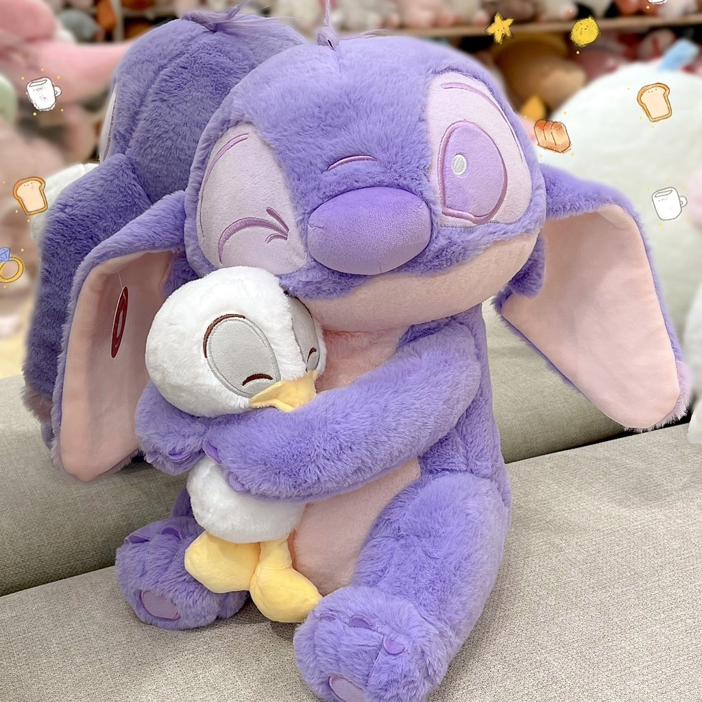 Gấu bông Stitch ôm vịt trắng đáng yêu 3 Gấu Bông Stitch xanh ôm Vịt Trắng