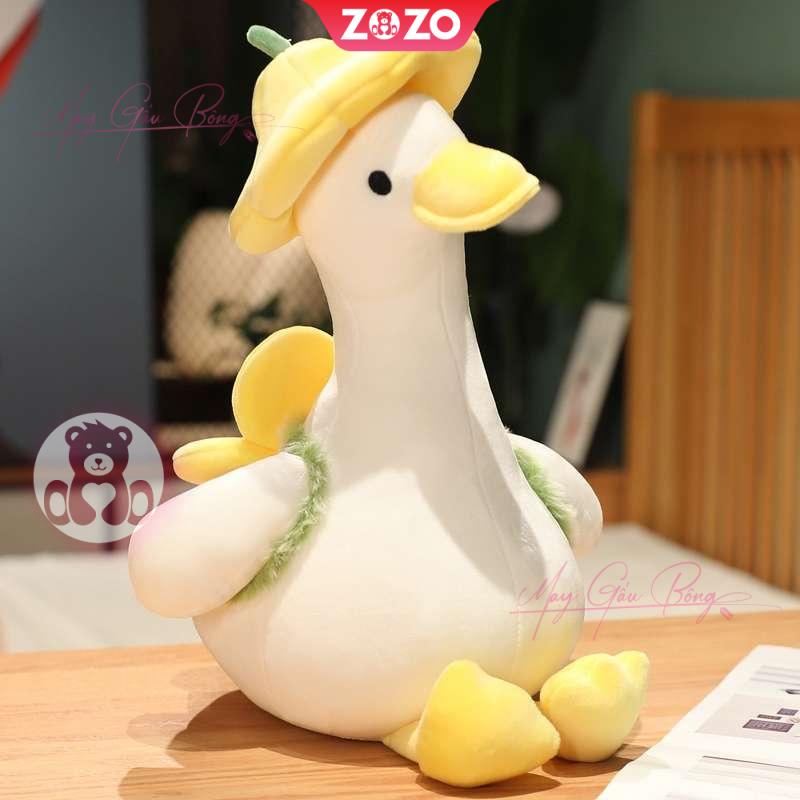 Vịt bông đội nón vàng lông mượt siêu mềm 2 Vịt Bông Đội Nón Vàng lông tơ Smooth siêu mềm