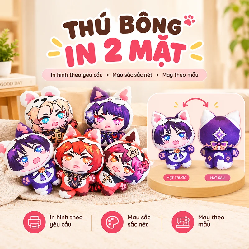 Thú Bông In 2 Mặt